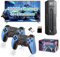 X2 Blue Manette de jeu rétro,plus de 40000 jeux rétro intégrés, plus de 40 émulateurs,plug and play, manette de jeu vidéo avec deux manettes sans fil 2,4 G,TV/ordinateur,console de jeu rétro (128 Go)