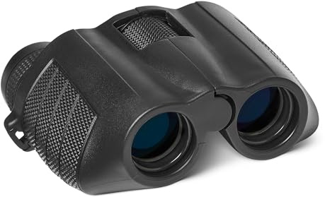Amazon Basics - Binocolo 7x25 per Adulti , Binocolo Tascabile Pieghevole con Messa a Fuoco Facile e Conchiglie Oculari Girevoli Verso l'Alto, per Concerti, Teatro, Viaggi, Escursioni, Sport