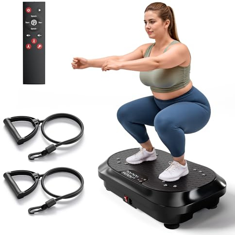 Potente máquina de ejercicio de placa de vibración con altavoces Bluetooth, intensidad de masaje de 120 niveles para fitness en casa, drenaje linfático y modelado del cuerpo