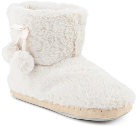 Pavers Fluffy Slippers Boots - Cream Size 8