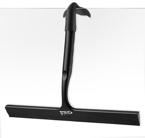 wlich Duschabzieher Schwarz, Silikon, 25 cm, Mit Abnehmbarem Haken | Streifenfreie Trocknung, Sanfte Kante, Leichtes Handling, Für Familien, Hotels, Ferienwohnungen, Auto, Spiegel, Fliesen
