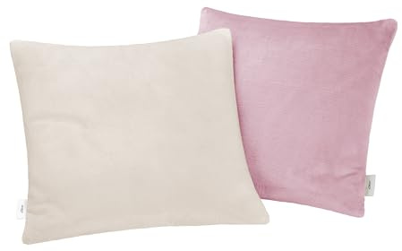 s.Oliver Doublesoft Kissenbezug 50x50 cm - super kuschelig & weich, Polyesterflausch 2 Stück rosa