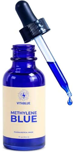 Methylene Blue Solution (30 mL / 150 mg) – USP Grade – Precision Pipette (~600 Drops) – EU Made – Independently Lab Tested (Microbes & Heavy Metals) | VitaBlue