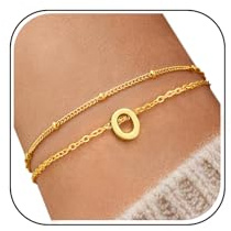 J.Fée Armband Damen Gold, Personalisiertes Armband Gold Schmuck Armbänder Damen Geschenke Für Frauen Geschenke Für Mama Buchstabe O