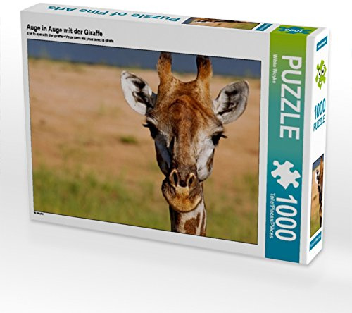 CALVENDO Puzzle Auge in Auge mit der Giraffe | 1000 Teile Lege-Größe 64 x 48 cm Foto-Puzzle für glückliche Stunden