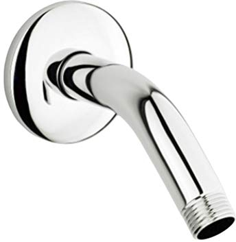 Brazo de Ducha con Brida de 15 Cm Soporte para Brazo de Ducha de Montaje en Pared para Bañera o Ducha Estándar Color Plateado