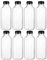 NUOBESTY 8Pcs Bouteille de jus Classique Vide Réutilisable Récipient à Lait Transparent de Grande Capacité avec Couvercle Inviolable Noir 500ML