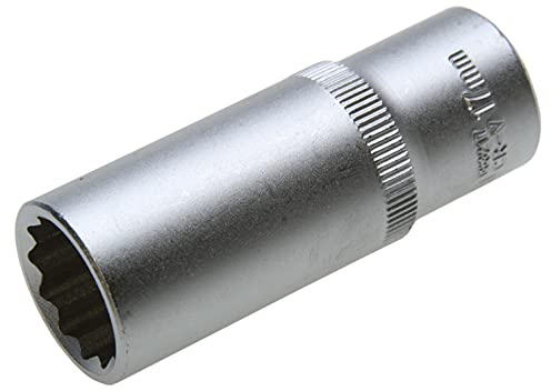 17 mm Long 12-Point Socket Spanner Insert / Socket Multi-Tooth (Double Hexagonal) 3/8 Inch Drive (Chrome Vanadium Steel)