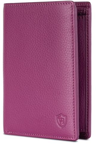 VON HEESEN Leder Geldbörse Herren mit Münzfach & RFID Schutz I Echtleder Geldbeutel für Männer & Damen I Portemonnaie Brieftasche Wallet Portmonee (Pink, MIT MÜNZFACH)