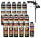 Isolbau Mauermörtel Set: 10x 750 ml PU-Mörtel 1x 500 ml Pistolenreiniger 1x Teflon Schaumpistole, PU-Reiniger, Montageschaum, Pistolenschaum