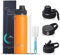 U2PlCK Vacuum Insulated Water Bottle 700ml (24OZ) Leakproof Outdoor Mug with 3 Replaceable Cup Lids for Cycling,Running,Gym,Camping,Travel (Orange)