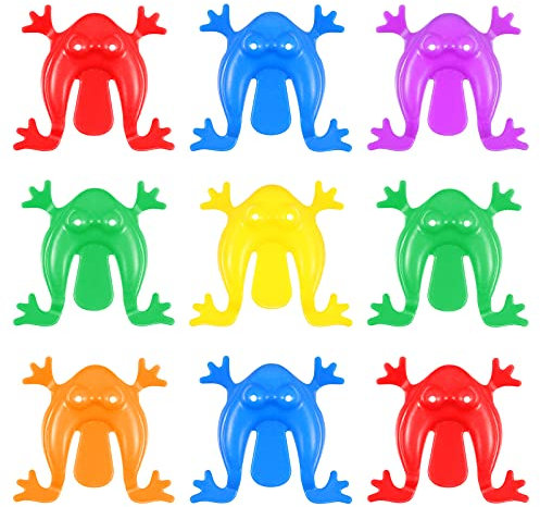 NUOBESTY Lot de 24 Grenouilles Sauteuses en Plastique ColoréEs Accessoires éDucatifs Amusants pour ActivitéS De FêTe pour Enfants