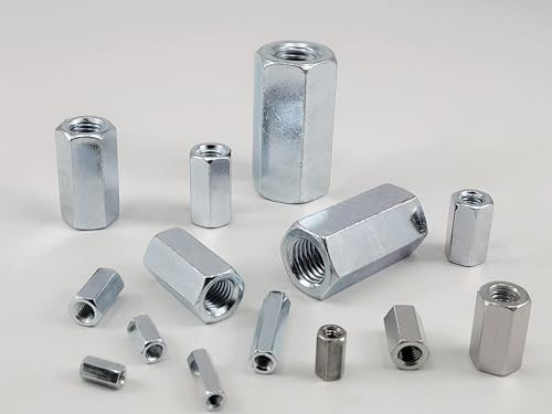 5 manguitos roscados galvanizados M12 x 36 mm