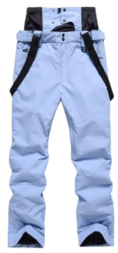 Frauen Hosenträger Skihose Winddicht Warme Paar Schnee Hosen Winter Ski Snowboard Hosen, hellblau, 42