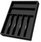 Bellsal Black Utensil Organizer 12.5 Inch Silverware Tray for Drawer Utensil Holder Cutlery Organizer Kitchen Drawer Organizer 7 Compartment Small Narrow Bamboo