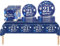 53Pcs Navy Blue and Sliver Happy 21st Birthday Party Tableware Set Plastic Table Cloth,Paper Plates Napkins 21st Birthday Table Decorations Disposable Tableware Kit for Man Men Him 21st Birthday Party