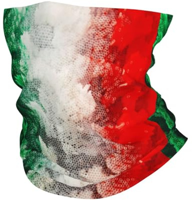 EBOSCUJW Italien-Flagge, Bandana-Halsmanschette, weicher Gesichtsschutz, Halswärmer, Schlauch, halbe Gesichtsmaske, Schal, Sturmhaube