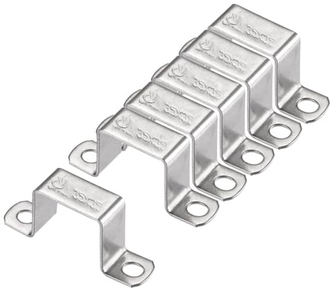 Unifizz U-förmige Strebenverbinderhalterung, 32 x 37 mm, 304 Edelstahl, geschlossene Stangenhalter, 6 Stück