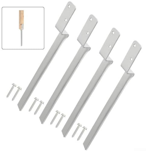 4 Stück Holzpfosten Bodenanker Hülse Kit mit Schrauben für stabile Schaukel Setup