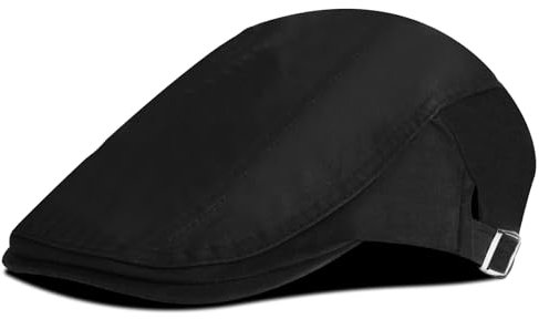AOOWU Herren Baumwolle Flat Cap Newsboy Cap Driving Hat Verstellbare Mode Newsboy Baskenmütze Cambridge Flat Cap Unisex Leichte Ivy Irish Cabbie Driving Hat Jagd Hüte für Männer Duckbill Hat