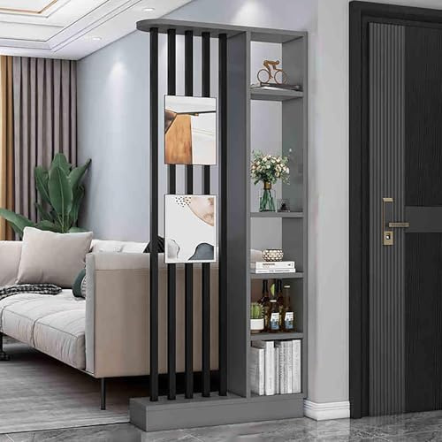 XDOPIRRS Freistehende Trennsäulenwand, Raumteiler mit Regal zur Wahrung der Privatsphäre, Raumteiler vom Boden bis zur Decke, Sichtschutz für Zuhause, Hotel oder Büro(D,80cm/31.5in)