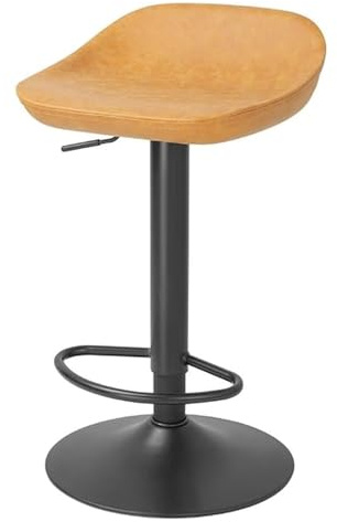 Bolero Enzo Bar Stools Commercial PU Faux Leather Pack of 2, Camel | Sturdy steel frames support busy commercial dining, while ergonomic backrests provide comfort during long evening shifts.