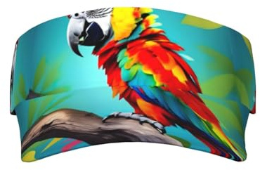 Casquette de protection solaire pour adulte, motif perroquets sur arbre, ajustement réglable, pour le sport, le golf, la course à pied, toutes les saisons, noir