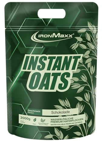 IronMaxx Instant Oats Avena Instantánea - Chocolate 2000g Bolsa | Aumentador de peso natural y vegano | Bajo en azúcar y libre de conservantes