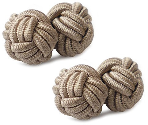 HONEY BEAR 1 Paar Herren/Damen Seide Stoff Knoten Seidenknoten Manschettenknöpfe für Hemd /Kleid ,MEHRWEG