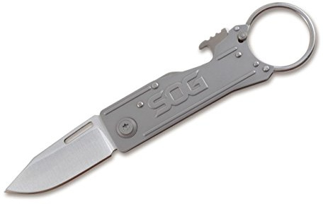 SOG Erwachsene KEYTRON-Satin, Straight Taschenmesser, Silber, One Size