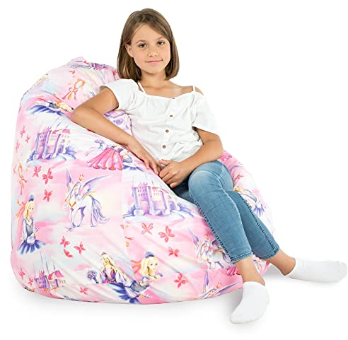 Italpouf Sitzsack XL, Indoor, Sitzsack Sessel für Kinder, Riesensitzsack, EPS Perlen Füllung, Abnehmbarer Bezug, Maschinenwaschbar, Kindersessel, Zertifiziert, Prinzessin