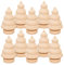 Amosfun 20 Stücke Holzfiguren zum Bemalen und Basteln Figurenkegel Holz Schneemann Figur Tannenzapfen Weihnachtsbaum DIY Tortenfigur Spielfiguren Holzkegel für Weihnachten Tortendeko