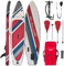 ALPIDEX Stand Up Paddle Set SUP 320 x 76 x 15 cm max. belastbar bis 200 kg Aufblasbar Stabil Leicht Komplett Set Tragetasche Paddel Finnen Luftpumpe Leash Repair Kit, Farbe:Fire