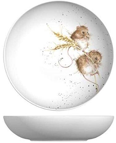 Wrendale - Cuenco pequeño o plato hondo (22 cm de diámetro, apto para lavavajillas), diseño de ratones