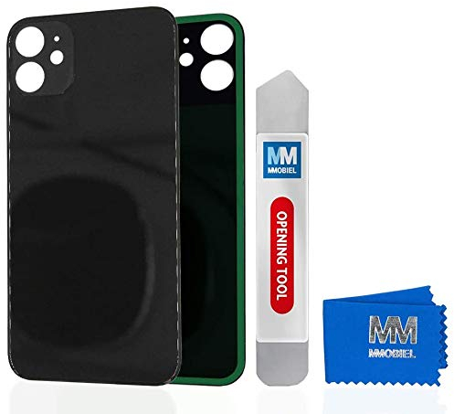 MMOBIEL Back Cover Akkudeckel Rückseite Rück Klappe Kompatibel mit iPhone 12 Mini - 5.4 inch Schwarz inkl. Metall Hebelwerkzeug und Kleber