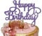 Happy Birthday Cake Topper Glitter Cardstock Toppers - Birthday Decor - Party Decor Supplies - Cake Decoration Items - Glitter Cake Topper - 7 Inches x 5 Inches - Purple