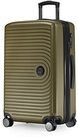 HAUPTSTADTKOFFER Mitte - Valigia Media a Guscio Rigido, TSA, 4 Ruote, Bagaglio da Stiva con Espansione di Volume di 8 cm, 68 cm, 88 L, Avocado