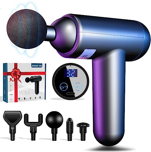 Massage Gun Deep Tissue Muscle Massager, Electric Handheld Percussion Sports Massager Gun,Muscle Massage Guns for Foot Neck Back Leg Shoulder, Mothers Day Gifts for Mum Birthday Gifts for him/her/Men