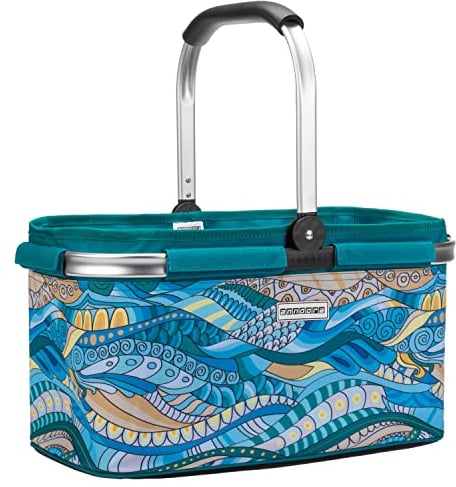 anndora Einkaufskorb OCEAN 22 Liter - türkis gemustert