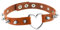 JewelryWe Schmuck Damen Choker Leder Halsband Gothic Punk Lolita Herz Spike Nieten Sklave Kragen Halskette 34-38cm Erstellbare Collier Kette, Braun