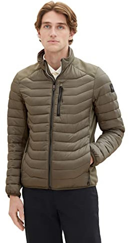 TOM TAILOR Herren Hybrid Steppjacke mit Stehkragen