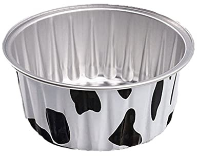 Lot de 10 ramequins jetables en aluminium avec couvercles pour cupcakes - 130 ml