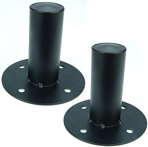 2 Stück Boxenflansch Stahl schwarz - PA Boxen Flansch Einbauflansch Einbauhülse für 35 mm Stative (2x Boschenflansch Stahl)