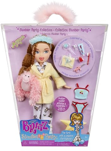 Bratz Slumber Party - Meygan Modepuppe - Mit 2 Pyjama-Garnituren, Plüschtier und Accessoires - Für Kinder und Sammler