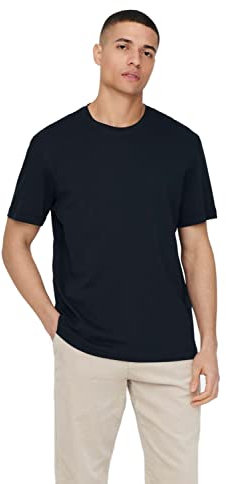 ONLY & SONS ONSMAX Life REG SS Stitch Tee NOOS, Dark Navy, XXL