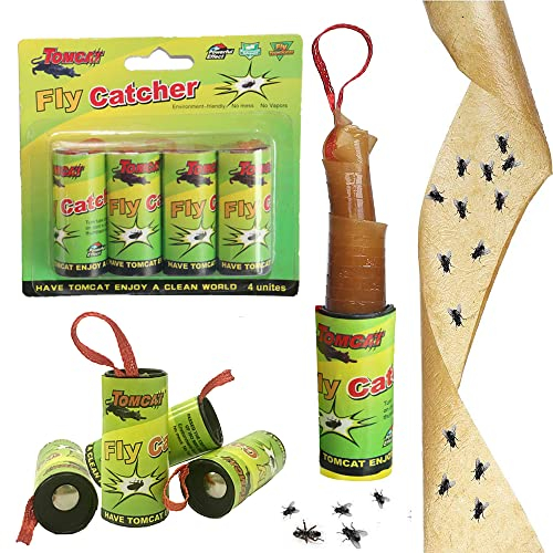 LYPER Fliegenpapierbänder, klebrige Fliegenfängerfalle, Fly Catcher Trap, Fliegenpapierstreifen, Fliegenfalle für Gnoten,Mücken, Motten im Innen- oder Außenbereich-umweltfreundlich 100% ungiftig (8)