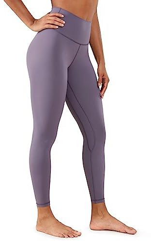 CRZ YOGA Damen Naked Feeling Leggings Sporthose High Waist Yogahose Sport Leggins Fitness Yoga Hose - 64cm Nebelgrau 38