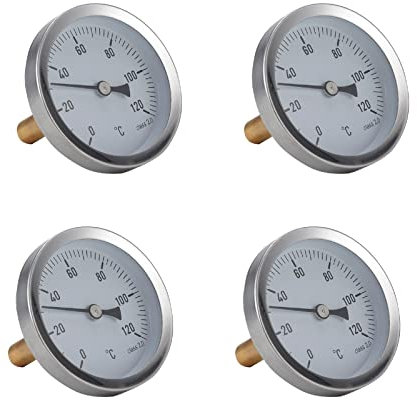 BBQ Smoker Gasgrill Thermometer, Metall Warmwasserrohrthermometer, 0-120°C Heiztemperaturanzeige, Ø63mm / 2.5-Zoll-1 PC