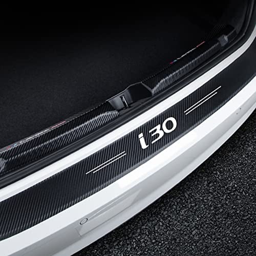 Auto Ladekantenschutz Folie für Hyun-dai I30 FD GD PD, Selbstklebend Kohlefaser Kofferraum Stoßstangenschutz Aufkleber - Kratzschutz - Styling Deko Zubehör,Black