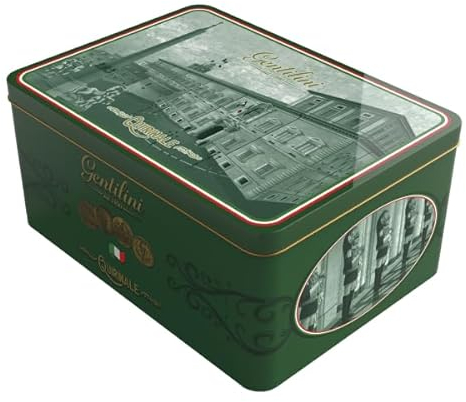 Biscottiera Gentilini Quirinale in latta con 500 g di biscotti